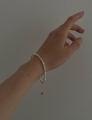ISrebrna bransoletka z kuleczkami ręcznie nawlekana