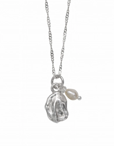 Naszyjnik Perełka Vander Jewelry – ręcznie wykonana biżuteria ze srebra 925 z naturalną perłą odlaną ze srebra